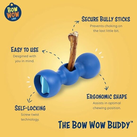 EUC Bow Wow Labs Buddy Safety Device, Bully Stick Holder for Dogs, Blue, Size M - Picture 4 of 16